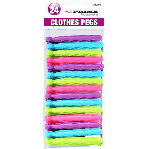 Prima Plastic Dolly Clothes Pegs 24 Pack