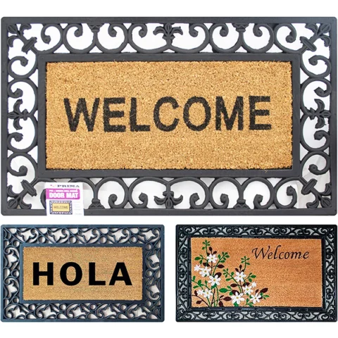 Prima PVC Rubber Moulded Door Mat With Grill Border Assorted