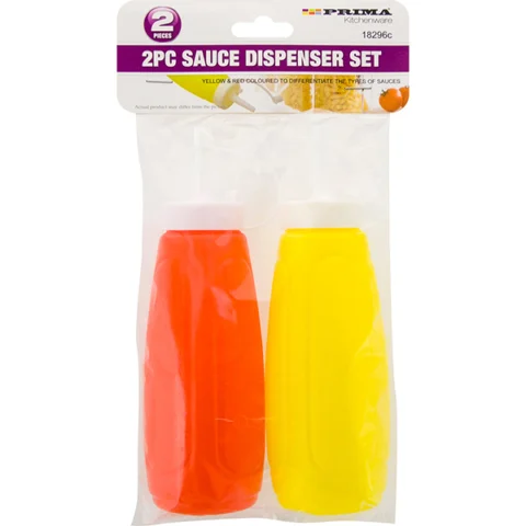 Prima Red & Yellow Sauce Dispenser Set 2pc