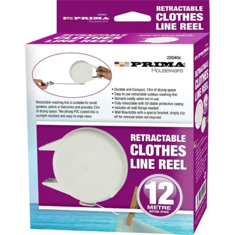 Prima Retractable Clothes Line Reel 12m