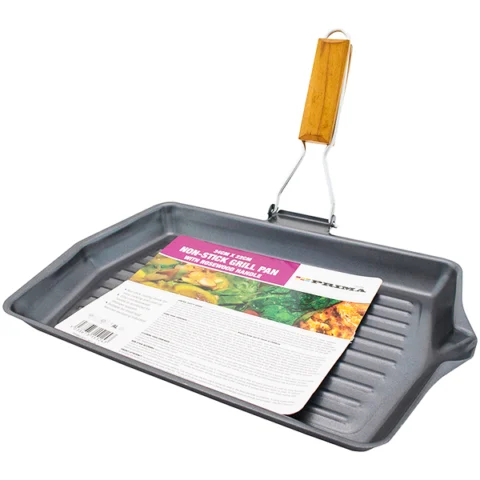Prima Rosewood Handle Non-Stick Grill Pan 34cm X 22cm