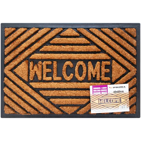 Prima Rubber & Coco Molded Brush Welcome Door Mat 40 X 60cm