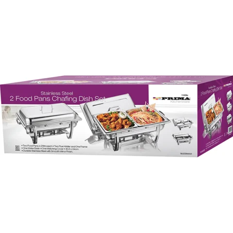 Prima Stainless Steel 2 Food Pans Chafing Dish Set