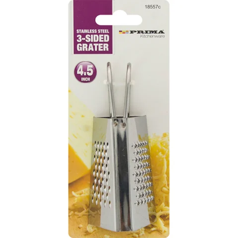 Prima Stainless Steel 3-Sided Grater 4.5"