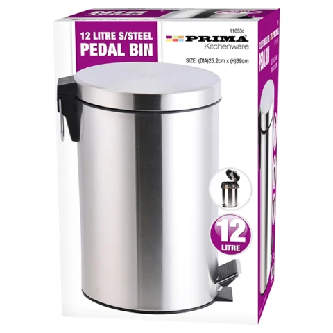 Prima Stainless Steel Pedal Bin 12l