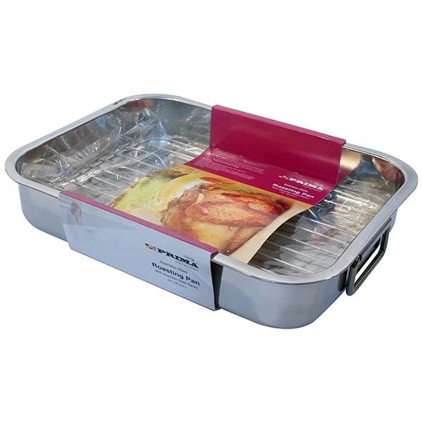 Prima Stainless Steel Roasting Pan With Rack 32cm X 23cm