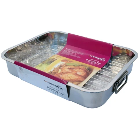 Prima Stainless Steel Roasting Pan With Rack 37cm X 28cm