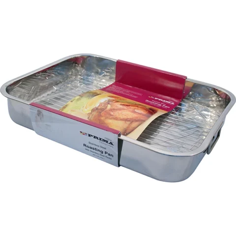 Prima Stainless Steel Roasting Pan With Rack 42cm X 31cm