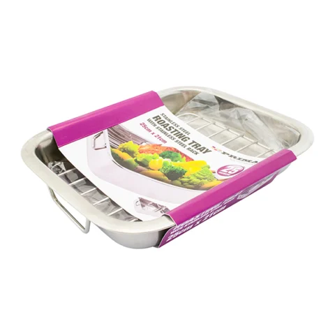 Prima Stainless Steel Roasting Tray With Rack 25cm X 21cm