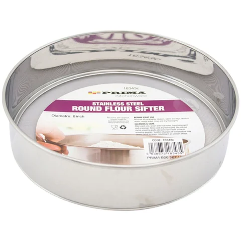 Prima Stainless Steel Round Flour Sifter 8"