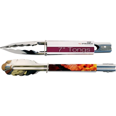 Prima Stainless Steel Scalloped Tongs 7"
