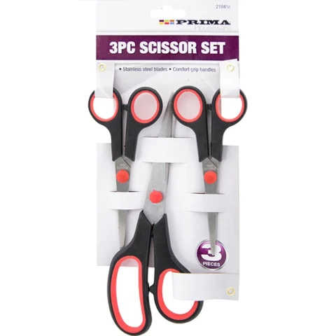 Prima Stainless Steel Scissor Set Assorted Sizes 3pc