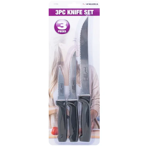Prima Stainless Steel Serrated Kitchen Knife Set 3pc