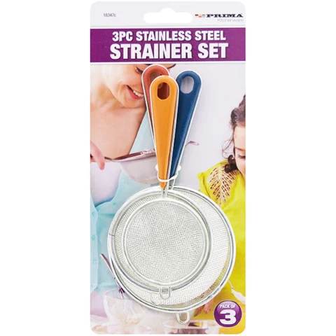 Prima Stainless Steel Strainer Set 3pc