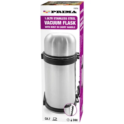 Prima Stainless Steel Vacuum Flask With Carry Handle 1l