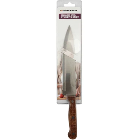 Prima Stainless Steel Wood Handle Chef's Knife 8"