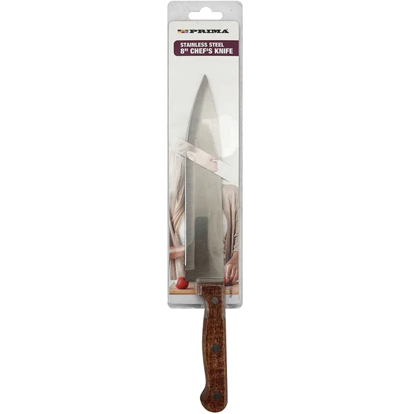 Prima Stainless Steel Wood Handle Chef's Knife 8"