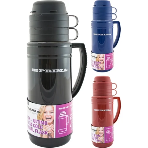 Prima Thermal Vacuum Travel Flask Assorted Colours 1.8l