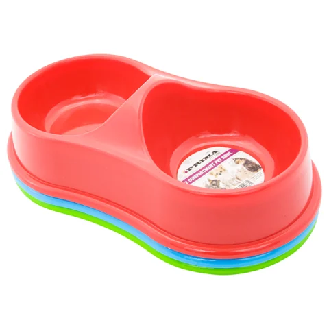 Prima Two Compartment Pet Bowl 145G Assorted Colours