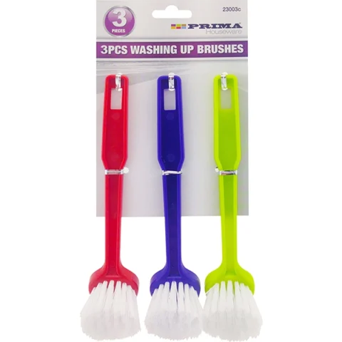 Prima Washing Up Brushes Assorted Colours 3pc