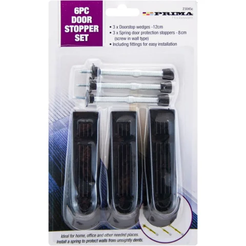 Prima Wedges & Springs Door Stopper Set 6pc