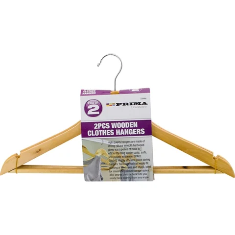 Prima Wooden Clothes Hangers 2pc