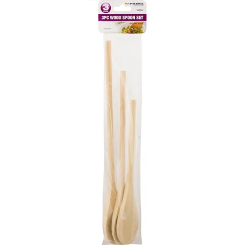 Prima Wooden Spoon Set Assorted Sizes 3pc