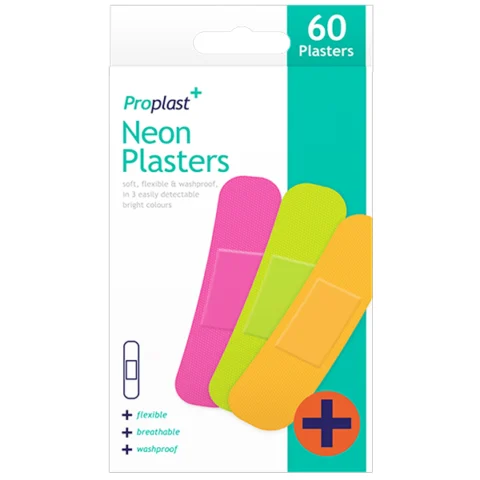 Proplast Assorted Neon Plasters 60 Pack