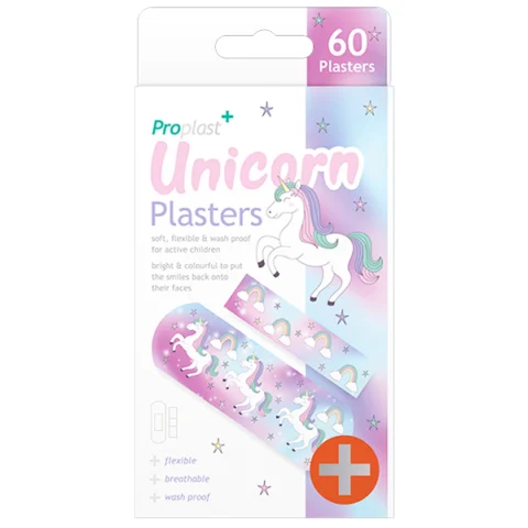 Proplast Assorted Unicorn Plasters 60 Pack