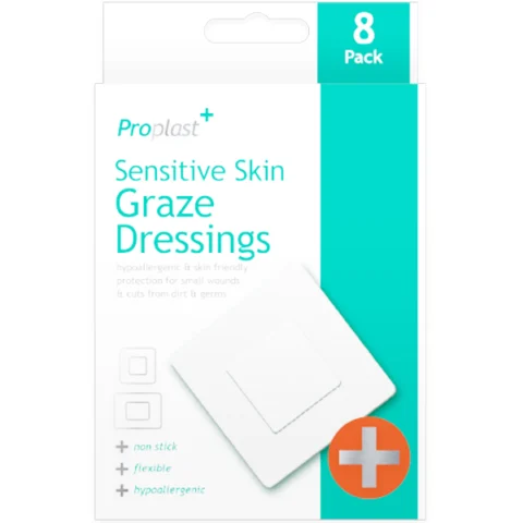Proplast Hypoallergenic Graze Dressings 8 Pack