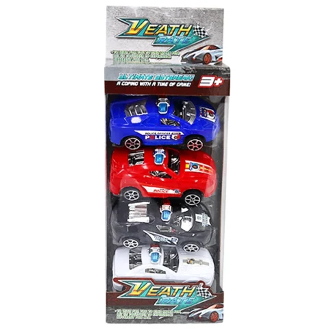 Pull-Back Police Cars 4pc