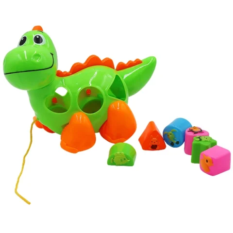 Pull Line String Dinosaur With Puzzle Shapes
