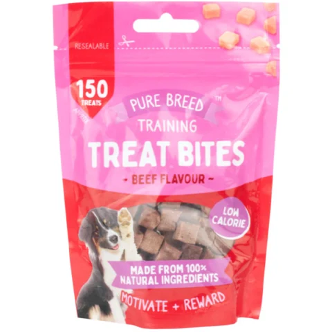 Pure Breed 100% Natural Beef Training Dog Treat Bites 150 Pack