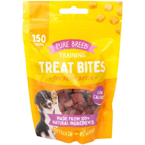 Pure Breed 100% Natural Chicken Training Dog Treat Bites 150 Pack