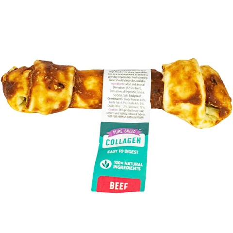 Pure Breed Collagen Natural Beef Knotted Large Dog Bone