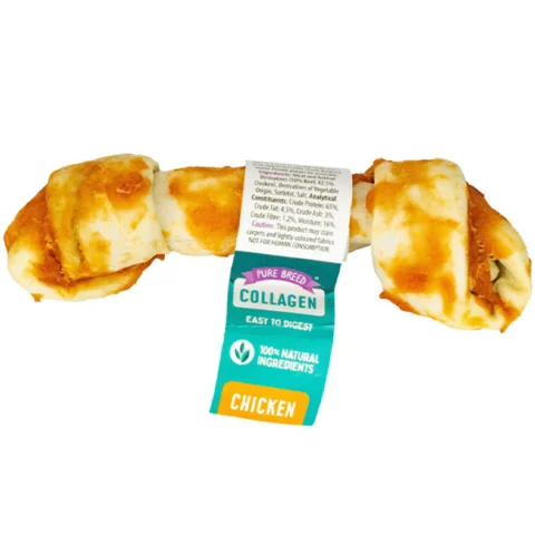Pure Breed Collagen Natural Chicken Knotted Large Dog Bone