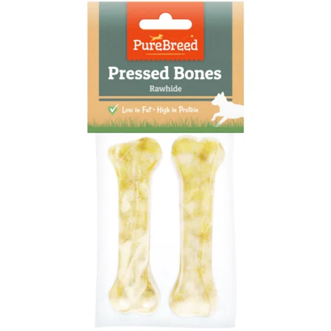 Pure Breed Rawhide Pressed Dog Bones 2 Pack