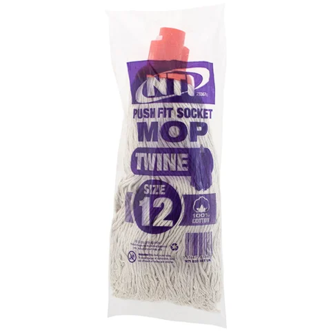 Push Fit Plastic Socket 100% Cotton Twine 200g Mop Head Size 12
