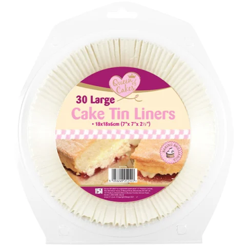 Queen Of Cakes Cake Tin Liners Large 30 Pack