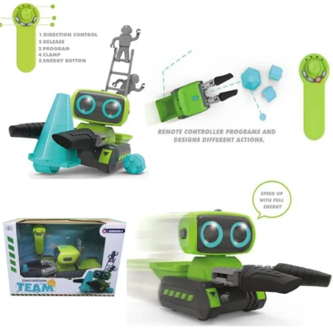 RC Construction Team Robot With Blocks And Cones