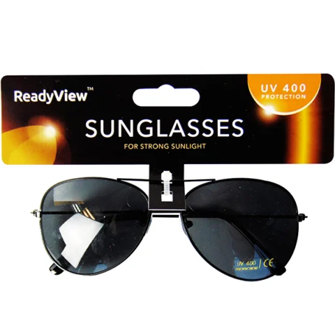 Ready View UV 400 Unisex Silver Aviator Sunglasses