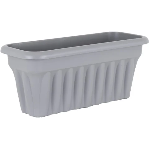 Rectangular Ribbed Plastic Wall Planter Platinum 45cm