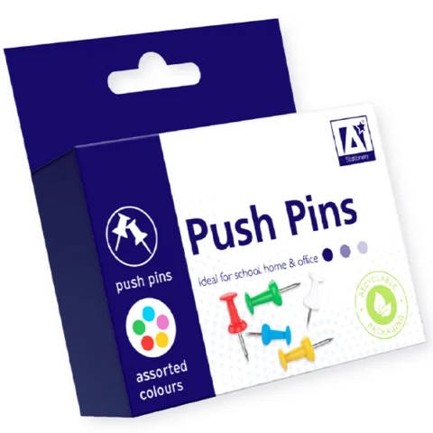 Reusable Push Pins 100pc Assorted Colours