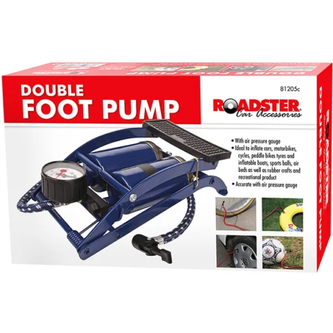 Roadster 100PSI Double Foot Pump With Gauge