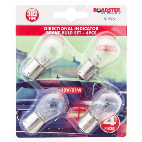 Roadster 12V/21W 382 Type Directional Indicator Brake Car Light Bulb Set 4pc