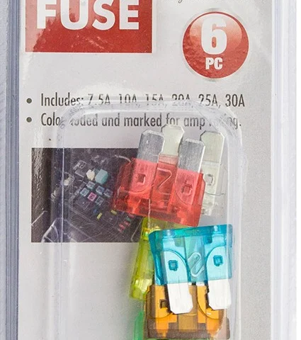 Roadster Car Fuses Assorted 6 Piece