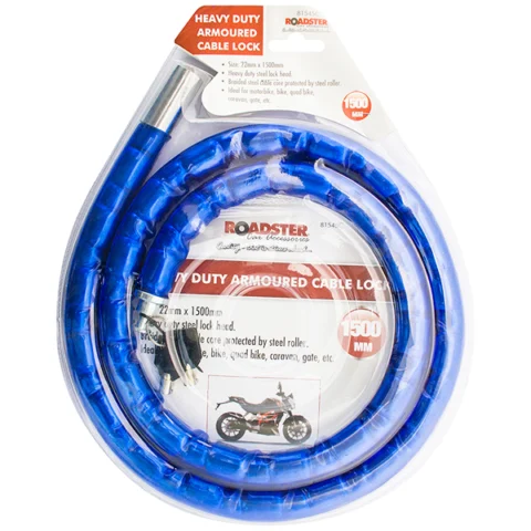 Roadster Heavy Duty Armoured Cable Lock 22mm X 150cm