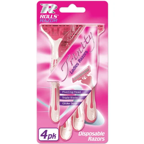 Rolls Razor Trinity Ladies Disposable Razors 4 Pack
