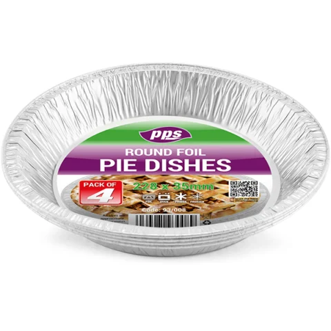 Round Foil Pie Dishes 22.8cm X 3.5cm 4 Pack