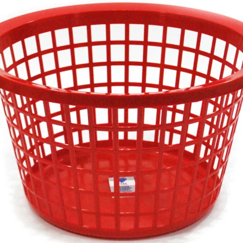 Round Laundry Basket Glitter Red